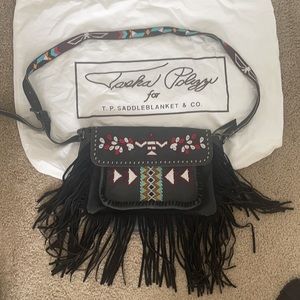 Tasha Polizzi Leather Beaded Bag